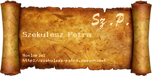 Szekulesz Petra névjegykártya