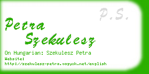 petra szekulesz business card